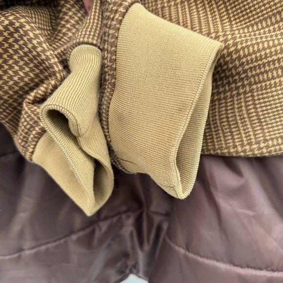 Vintage 90’s Avirex Brown Quilted Puffer Jacket with Hood houndstooth size XXL - Picture 7 of 10